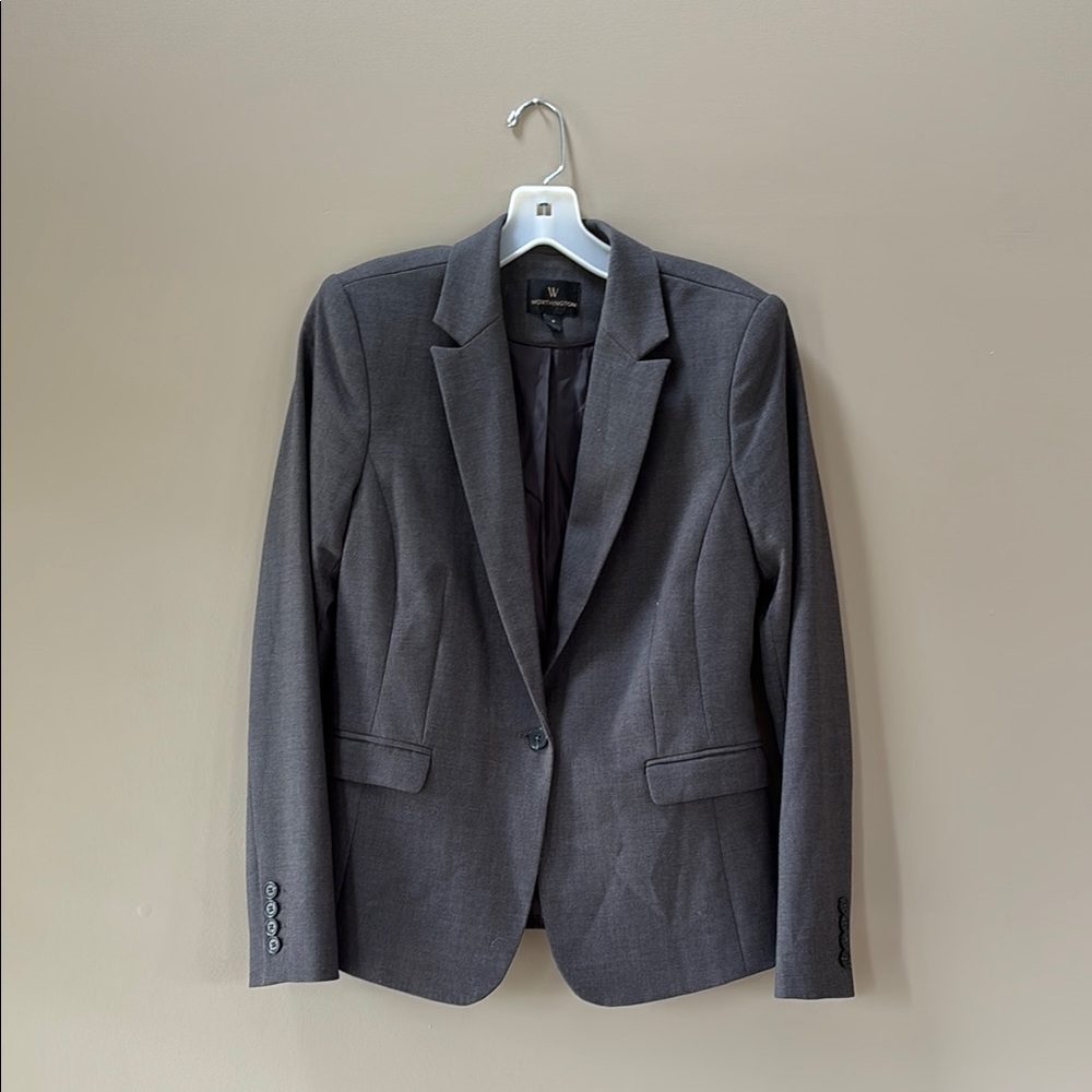 Worthington Charcoal Blazer (size 8) and Pencil Skirt (size 6) Combo
